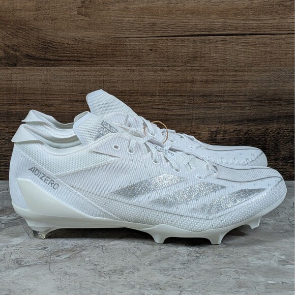 Adidas Adizero Electric Men\'s 10 White Metallic Silver Football Cleats IE4374 main image 10